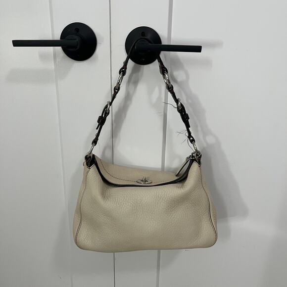 Coach Ivory White Chelsea Pebbled Leather Satchel Bag - Picture 4 of 6